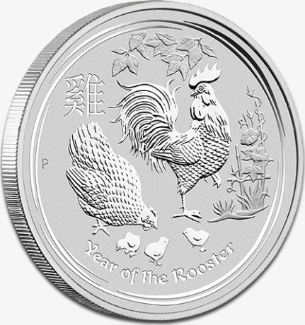 Серебряная монета Лунар II Год Петуха 1кг 2017 (Lunar II Rooster)