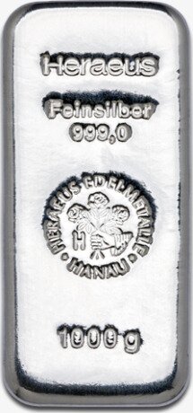 1 Kg Lingotto d'argento di varie manifatture