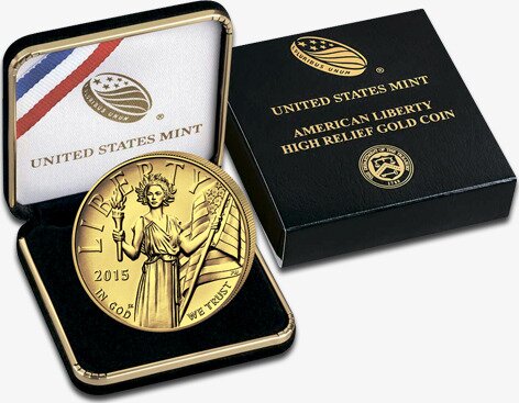 1 oz American Liberty | Or | Proof | haut-relief | 2015