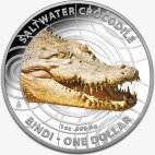Серебряная монета Австралийский Морской Крокодил – Бинди 1 унция 2013 Цветная