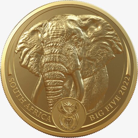 1 oz Wielka Piątka Afryki Słoń Złota Moneta | 2022
