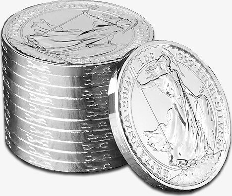 Серебряная монета Британия 1 унция 2014 (Скрытый знак лошади) Britannia