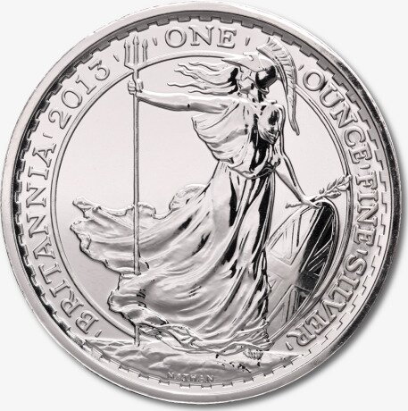 Серебряная монета Британия 1 унция 2013 (Скрытый знак змеи) Britannia