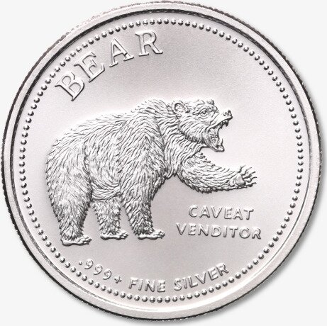 Серебряная монета Бык и Медведь 1 унция Раунд (Bull and Bear)