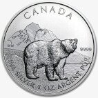 Серебряная монета Медведь Гризли 1 унция 2011 Дикая Природа Канады (Grizzly Bear Wildlife)