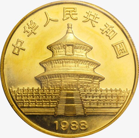 Золотая монета Китайская Панда 1 унция 1988 (China Panda)