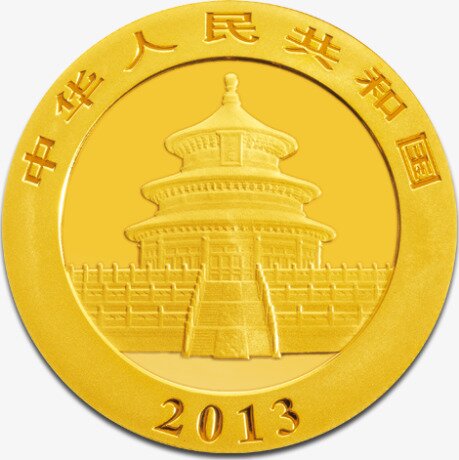 Золотая монета Китайская Панда 1 унция 2013 (China Panda)