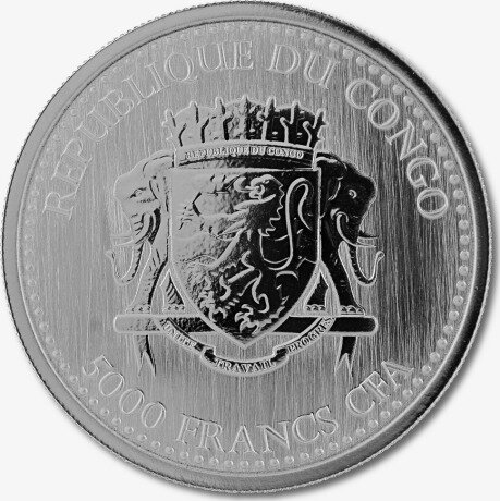 Серебряная монета Сильвербэк Горилла Конго 1 унция 2017 (Congo Silverback Gorilla)