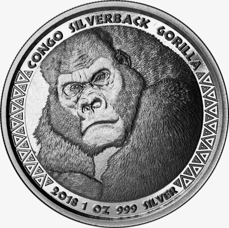 1 oz Congo Silverback Gorilla Silver (2018)