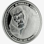 Серебряная монета Сильвербэк Горилла Конго 1 унция 2018 (Congo Silverback Gorilla)