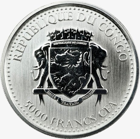 Серебряная монета Сильвербэк Горилла Конго 1 унция 2018 (Congo Silverback Gorilla)