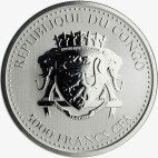 Серебряная монета Сильвербэк Горилла Конго 1 унция 2019 (Congo Silverback Gorilla)