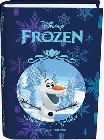 Серебряная монета Снеговик Олаф "Холодное Сердце" 1 унция 2016 (Disney Frozen Olaf™)