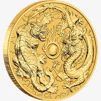 Золотая монета Дракон и Тигр 1 унция 2019