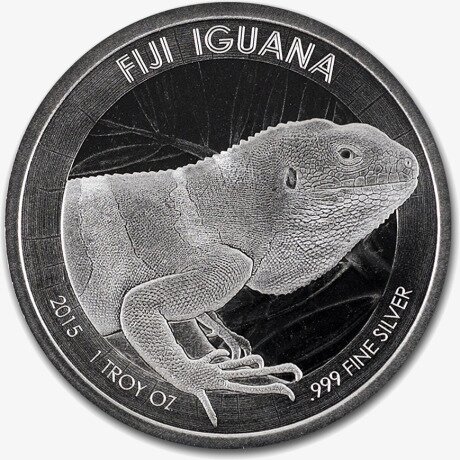 Серебряная монета Фиджи Игуана 1 унция 2015