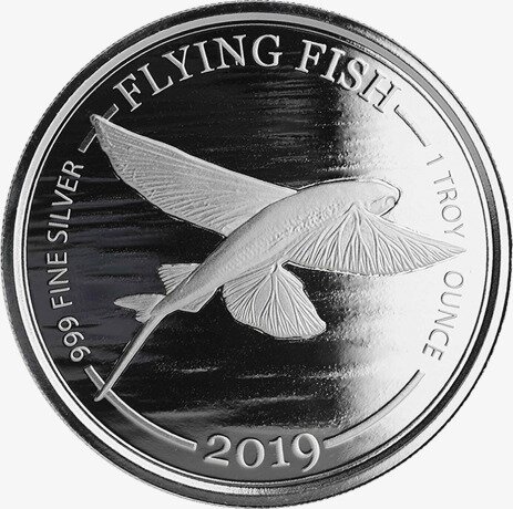 1 oz Flying Fish (Pez Volador) de plata (2019)