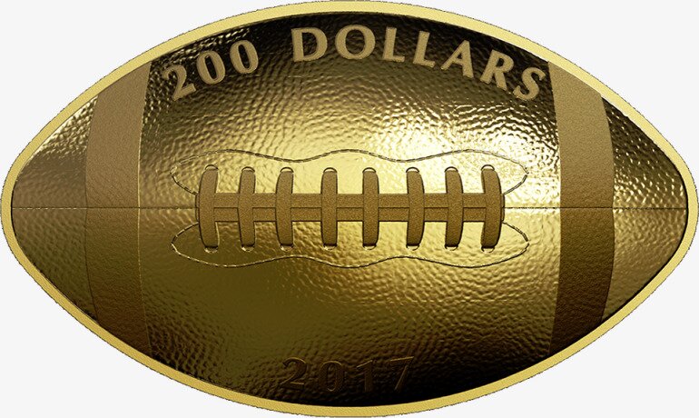 Золотая монета Американский Футбол 1 унция 2017 Тираж 550 экземпляров
