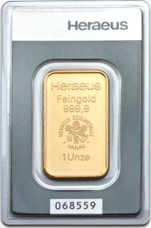 Золотой слиток Heraeus 1 унция