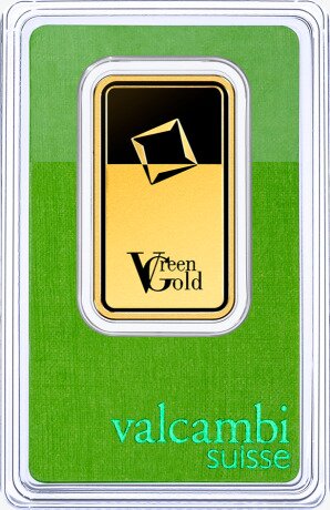 Золотой слиток 1 унция Valcambi | Green Gold