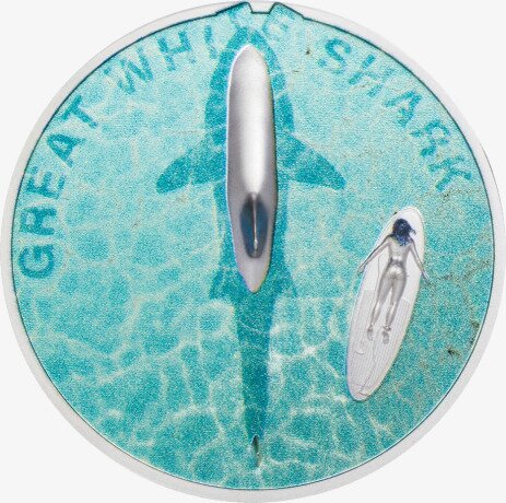1 oz Great White Shark Silver Proof Coin (2021)
