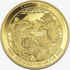 Золотая монета Медведь Гризли 1 унция 2015 High Relief & Proof Coins