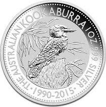 Серебряная монета Кукабарра 1 унция Разных Лет (Silver Kookaburra)