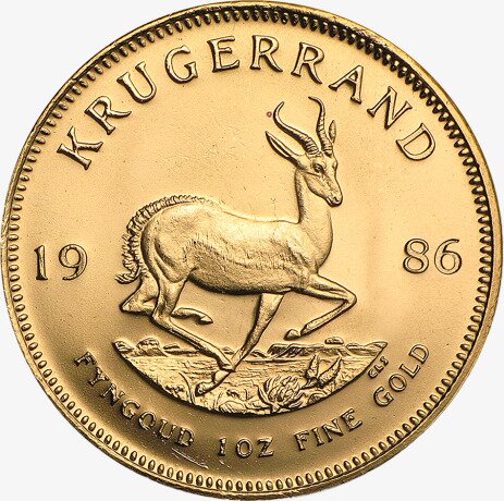 Золотая монета Крюгерранд 1 унция 1986 (Krugerrand)