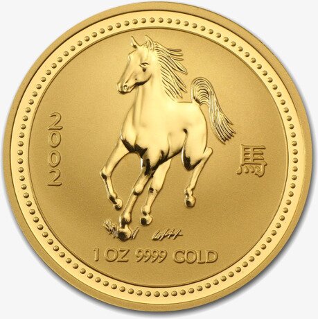 Золотая монета Лунар I Год Лошади 1 унция 2002 (Lunar I Horse)
