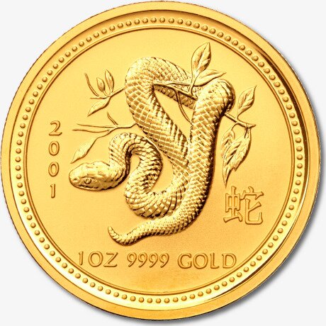 Золотая монета Лунар I Год Змеи 1 унция 2001 (Lunar I Snake)