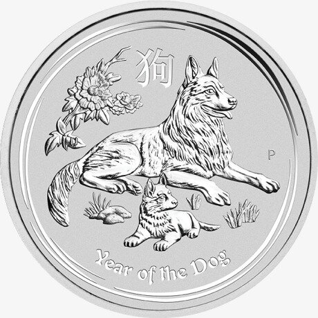 Серебряная монета Лунар II Год Собаки 1 унция 2018 (Lunar II Dog)
