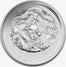 1 oz Lunar II Dragon | Privy Mark Lion | Silver | 2012
