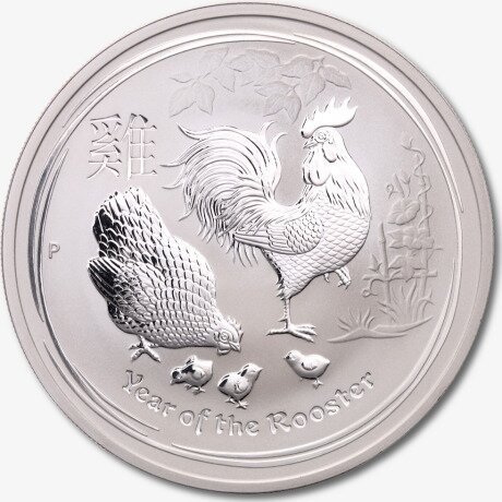 Серебряная монета Лунар II Год Петуха 1унция 2017 (Lunar II Rooster)