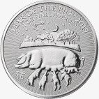Серебряная монета Лунар Великобритании Год Свиньи 1 унция 2019 (Lunar UK Pig)