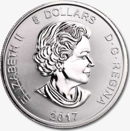 Серебряная монета Хищник Канады Рысь 1 унция 2017 (Lynx Pure Silver 999.9)