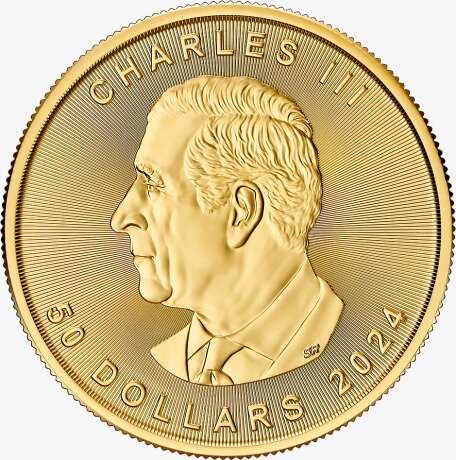 Золотая монета Канадский кленовый лист 1 унция 2024