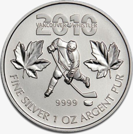 Серебряная монета Кленовый Лист 1 унция 2010 Ванкувер (Maple Leaf Vancouver)