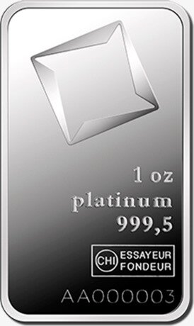1 oz Platinum Bar | Valcambi