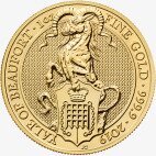 Золотая монета Звери Королевы Йейл Маргарет Бофорт 1 унция 2019 (Yale of Beaufort)