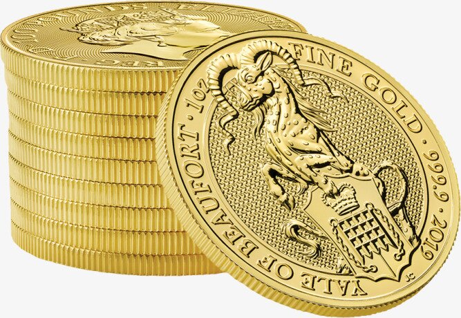Золотая монета Звери Королевы Йейл Маргарет Бофорт 1 унция 2019 (Yale of Beaufort)