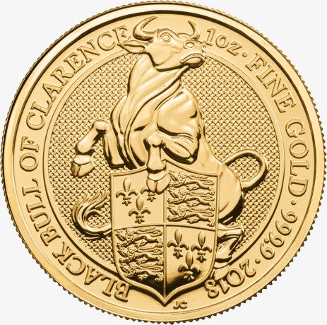 Золотая монета Звери Королевы Черный Бык 1 унция 2018 (Black Bull)
