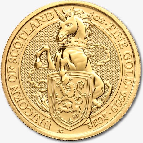 Золотая монета Звери Королевы Единорог 1 унция 2018 (Unicorn)