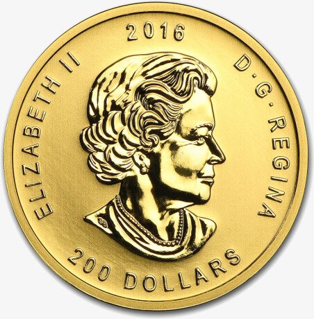 Золотая монета Ревущий Гризли 1 унция 2016 (Roaring Grizzly)