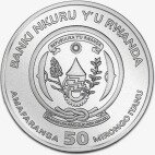 Серебряная монета Сурикаты Руанда 1 унция 2016 (Meerkats)