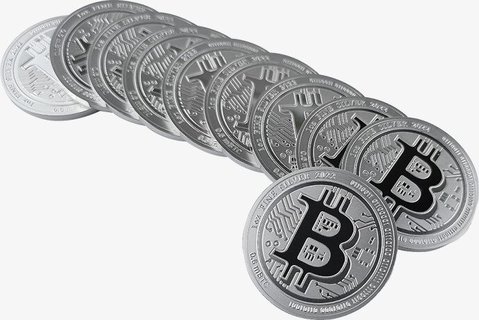 1 oz Bitcoin Argent