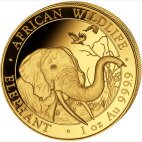 Золотая монета Африканская Дикая Природа Сомалийский Слон 1 унция 2018