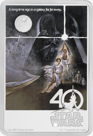 Серебряная монета Звездные Войны 1 унция 40-летний Юбилей (Star Wars 40th Anniversary)