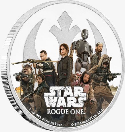 Серебряная монета Звездные Войны Восстание 1 унция 2017 (STAR WARS Rogue One - Rebellion)