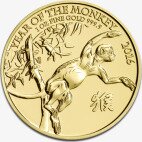 Золотая монета Лунар Великобритании Год Обезьяны 1 унция 2016 (Lunar UK Monkey) 2-й Вариант
