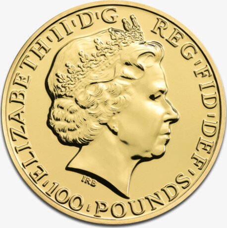 Золотая монета Лунар Великобритании Год Овцы 1 унция 2015 (Lunar UK Sheep) 2-й Вариант