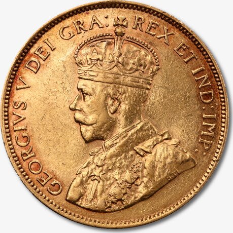 Золотая монета 10 Канадских Долларов Джорджа V 1912-1914 (Canadian Dollars)